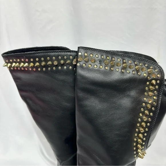 Host Pick  💫 Betsey Johnson Knee High Black Leather Boots in Size 8.5 - Picture 3 of 10